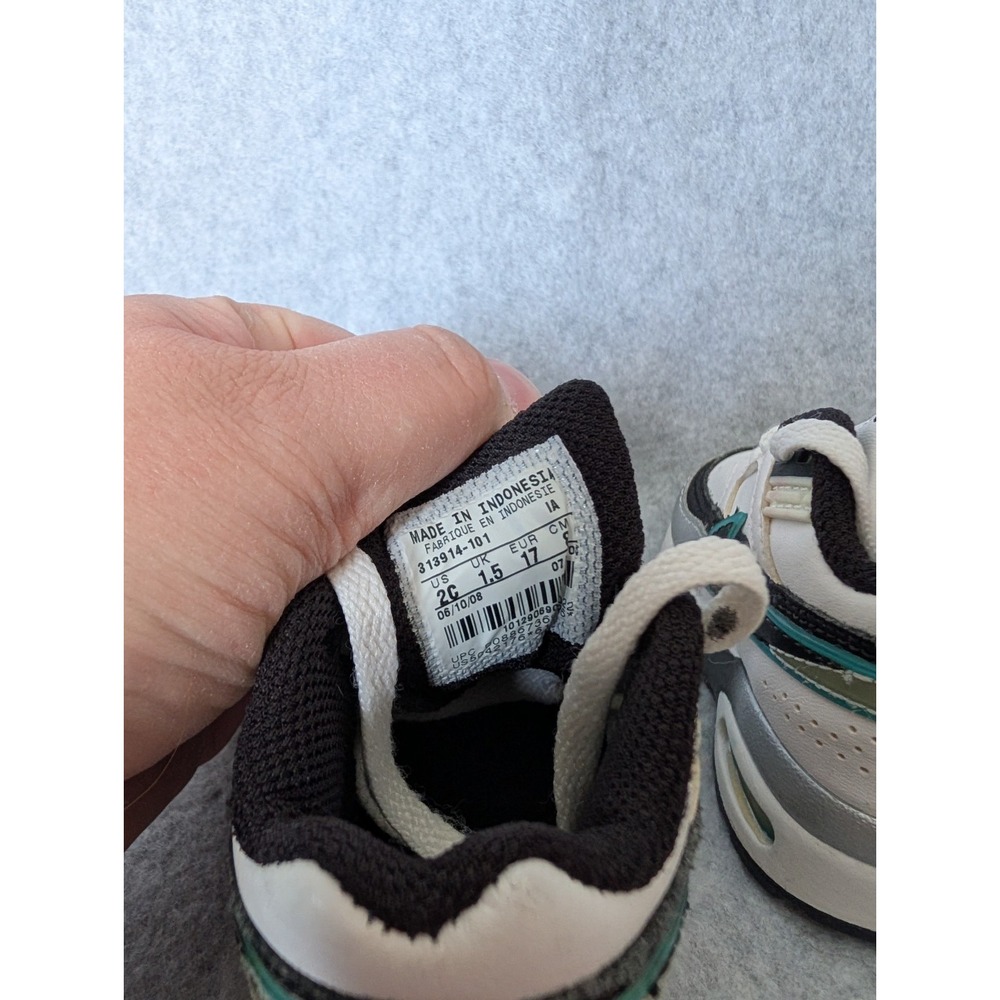 Toddler Nike Air Max Classic Bw Vintage Y2k 2009 Leather Hype 2c White Teal - Picture 2 of 16